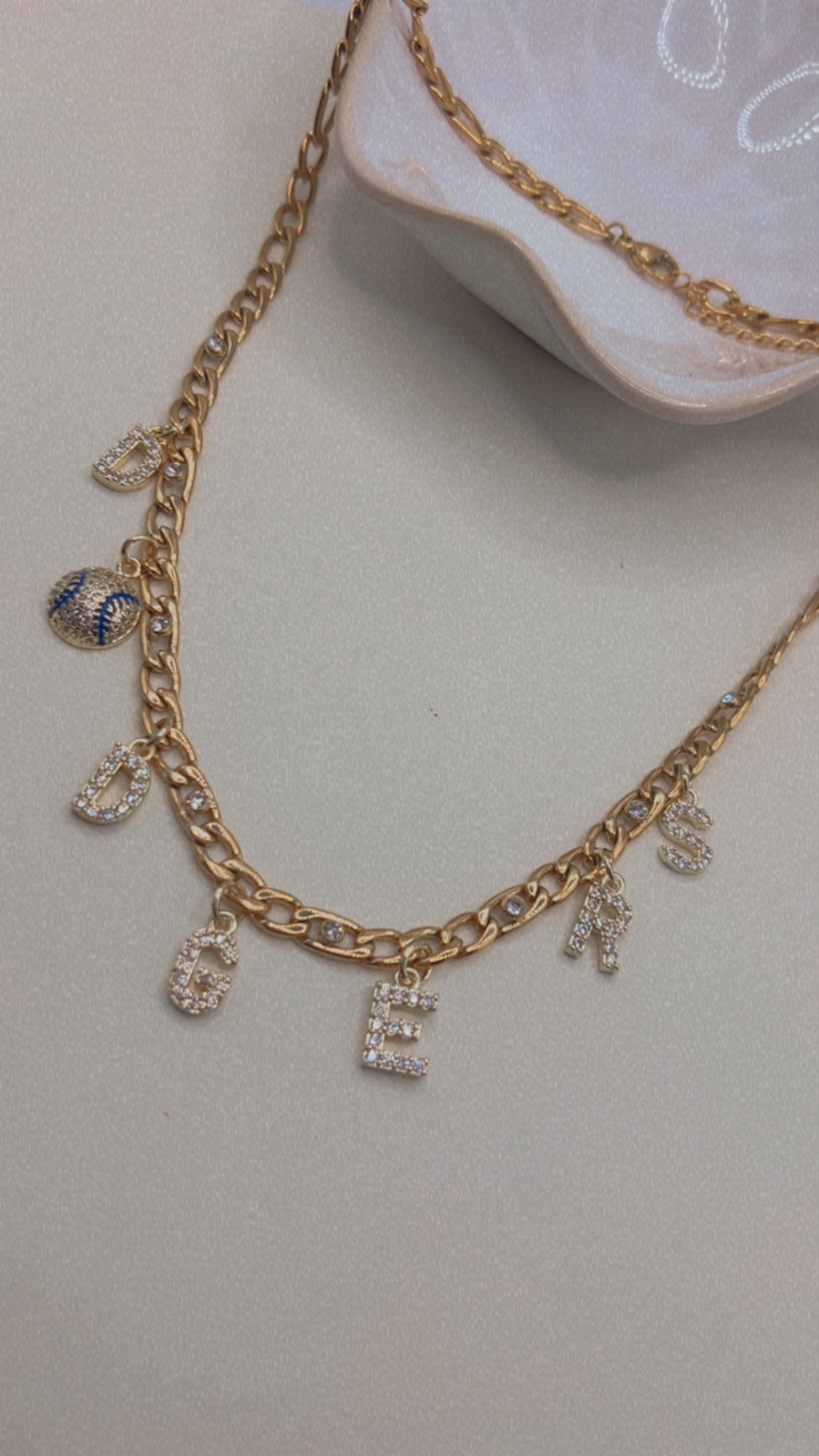 Dodgers lettering Necklace